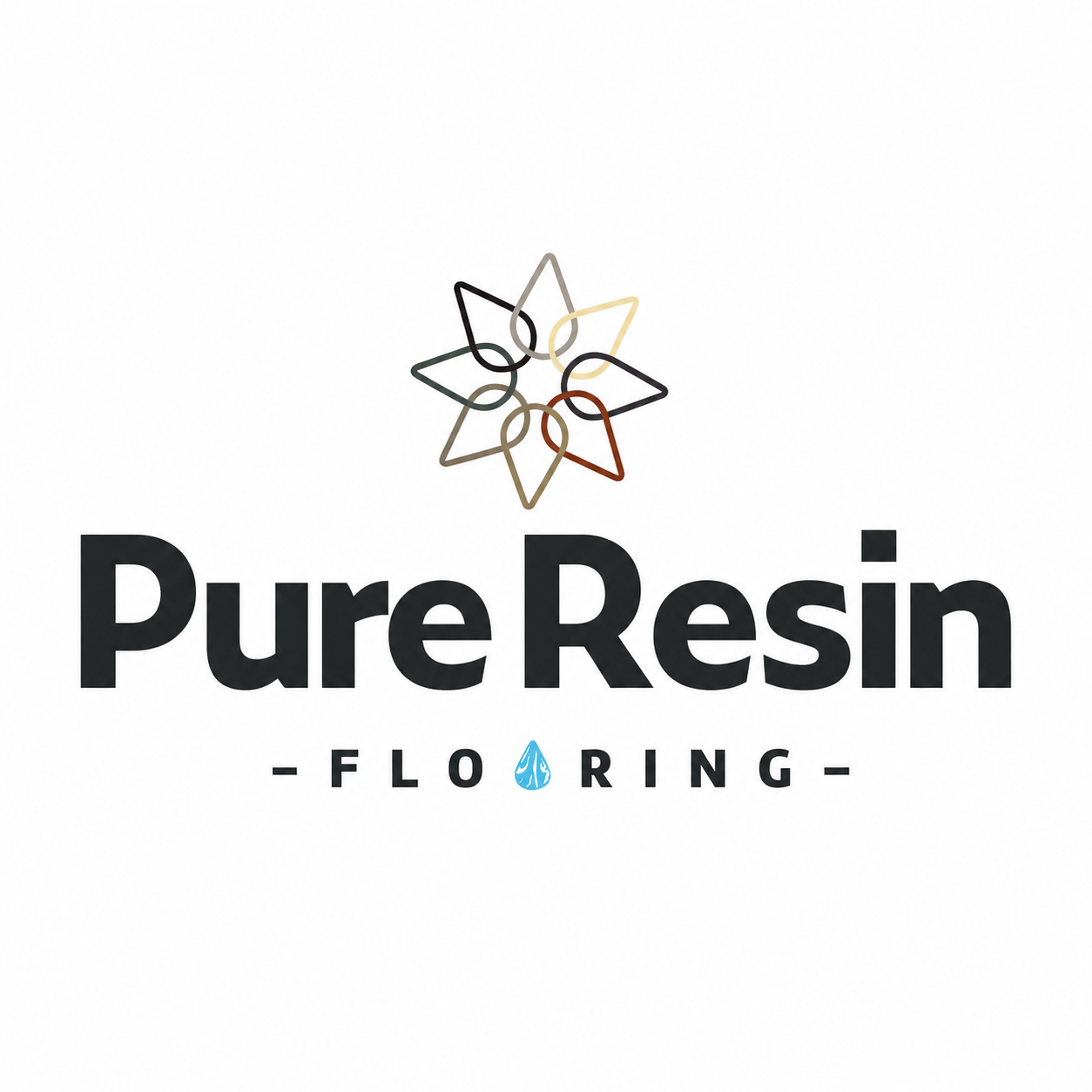 Das Pure Resin Flooring Logo auf weißem Hintergrund