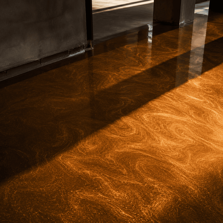 Goldener Boden unter UV-Licht