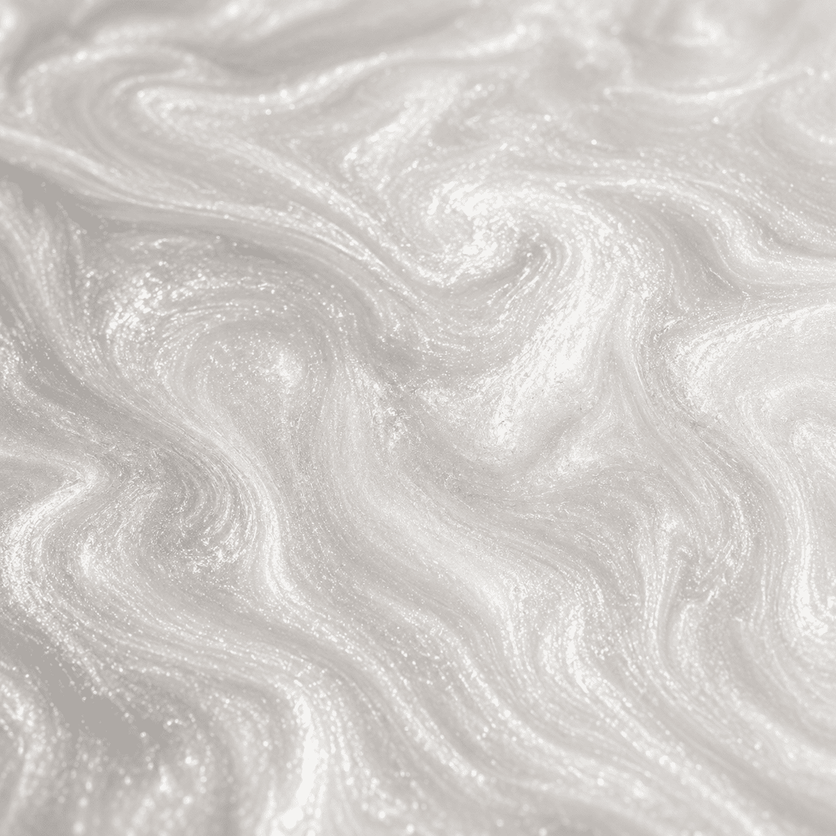 Weißes Metallic-Epoxidharz mit schimmernder Marmorstruktur und Perleffekt