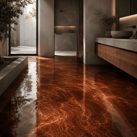 Bronzenes Badezimmer mit Dusche