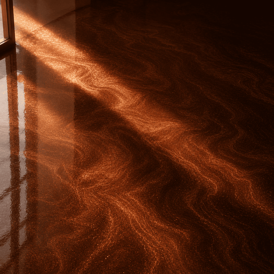 Bronzener Boden unter UV-Licht