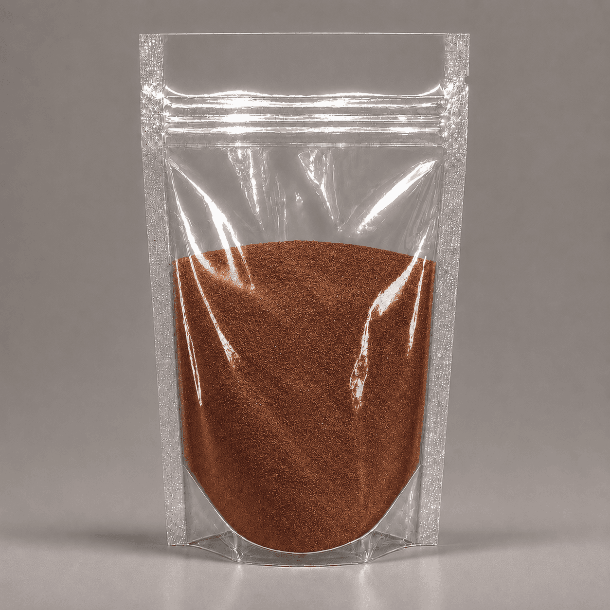 Bronzenes Pulver in durchsichtiger Plastik Verpackung