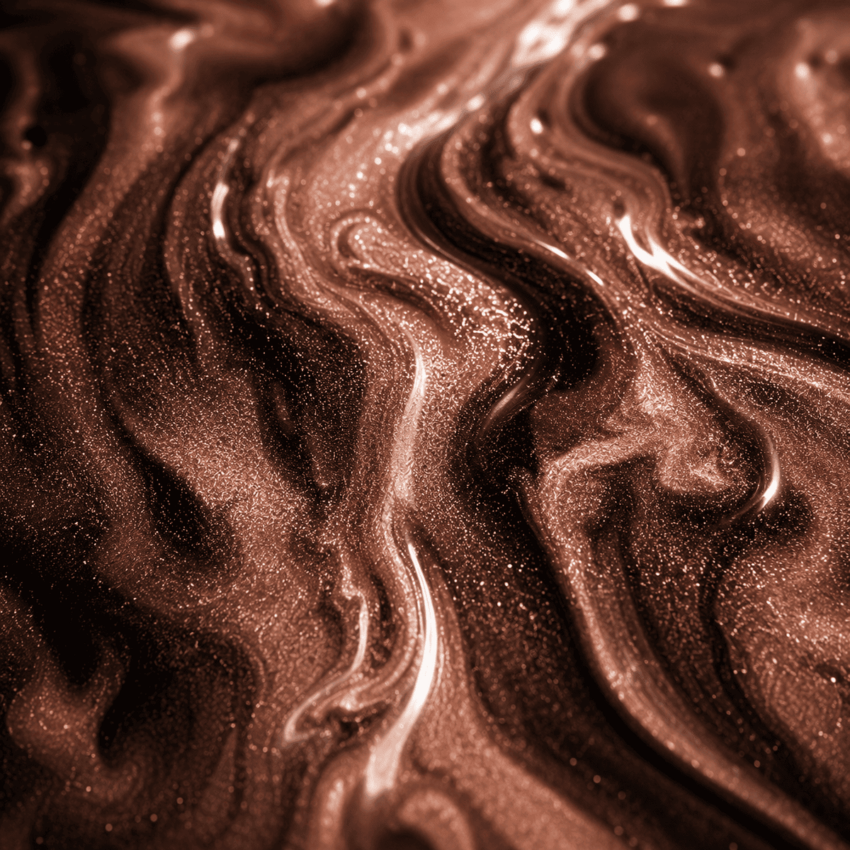 Bronzefarbenes Metallic-Epoxidharz mit schimmernder Marmorstruktur und Tiefeneffekt