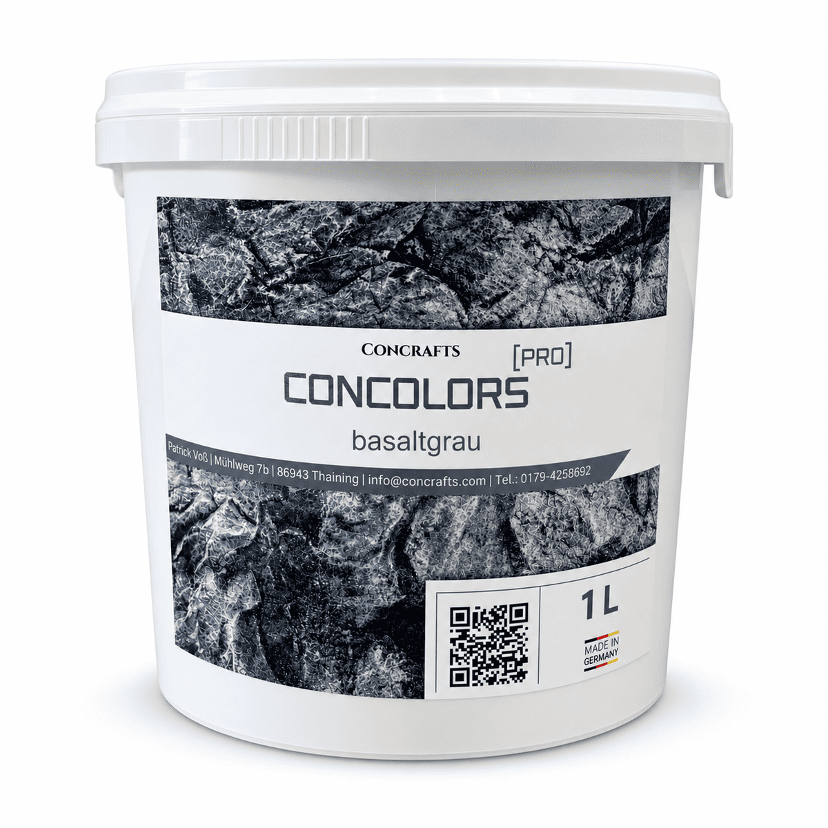 Concrafts Concolors Basaltgrau 1 L Farbe für realistische Stein- und Felsgestaltung.