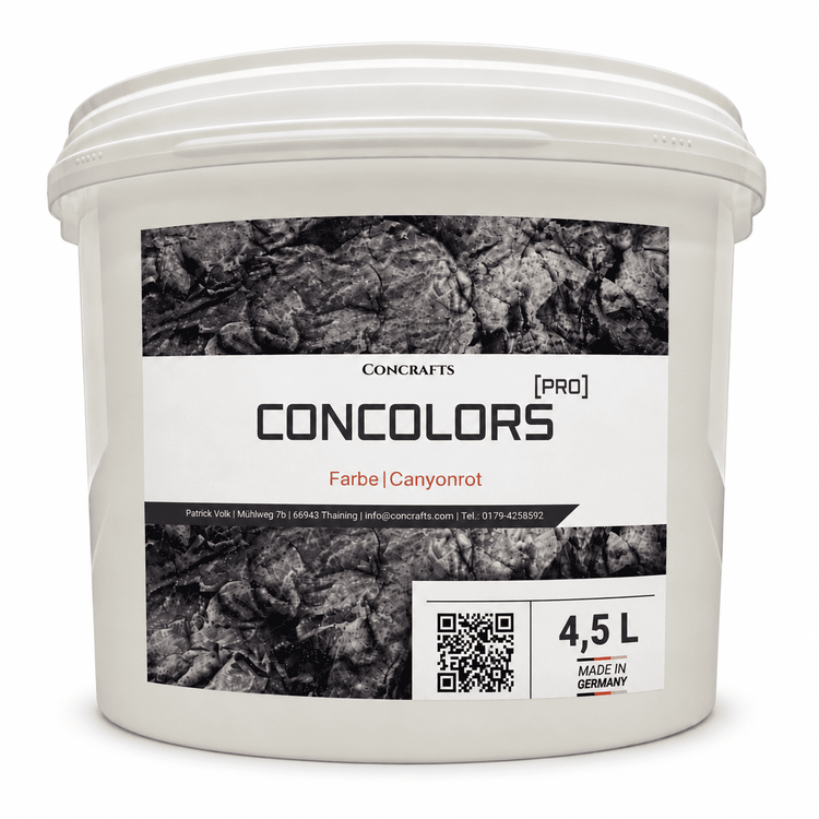 Concrafts Concolors Canyonrot 4,5 L Farbe für realistische Stein- und Felsgestaltung.