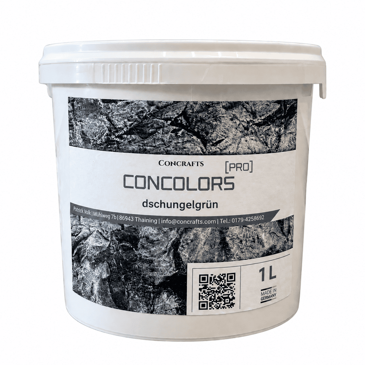 Concrafts Concolors Dschungelgrün 1 L Farbe für realistische Stein- und Felsgestaltung.