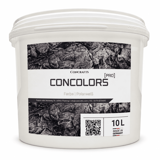 Concrafts Concolors Polarweiß 10 L Farbe für realistische Stein- und Felsgestaltung.
