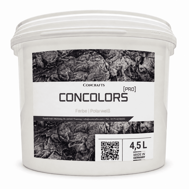 Concrafts Concolors Polarweiß 4,5 L Farbe für realistische Stein- und Felsgestaltung.