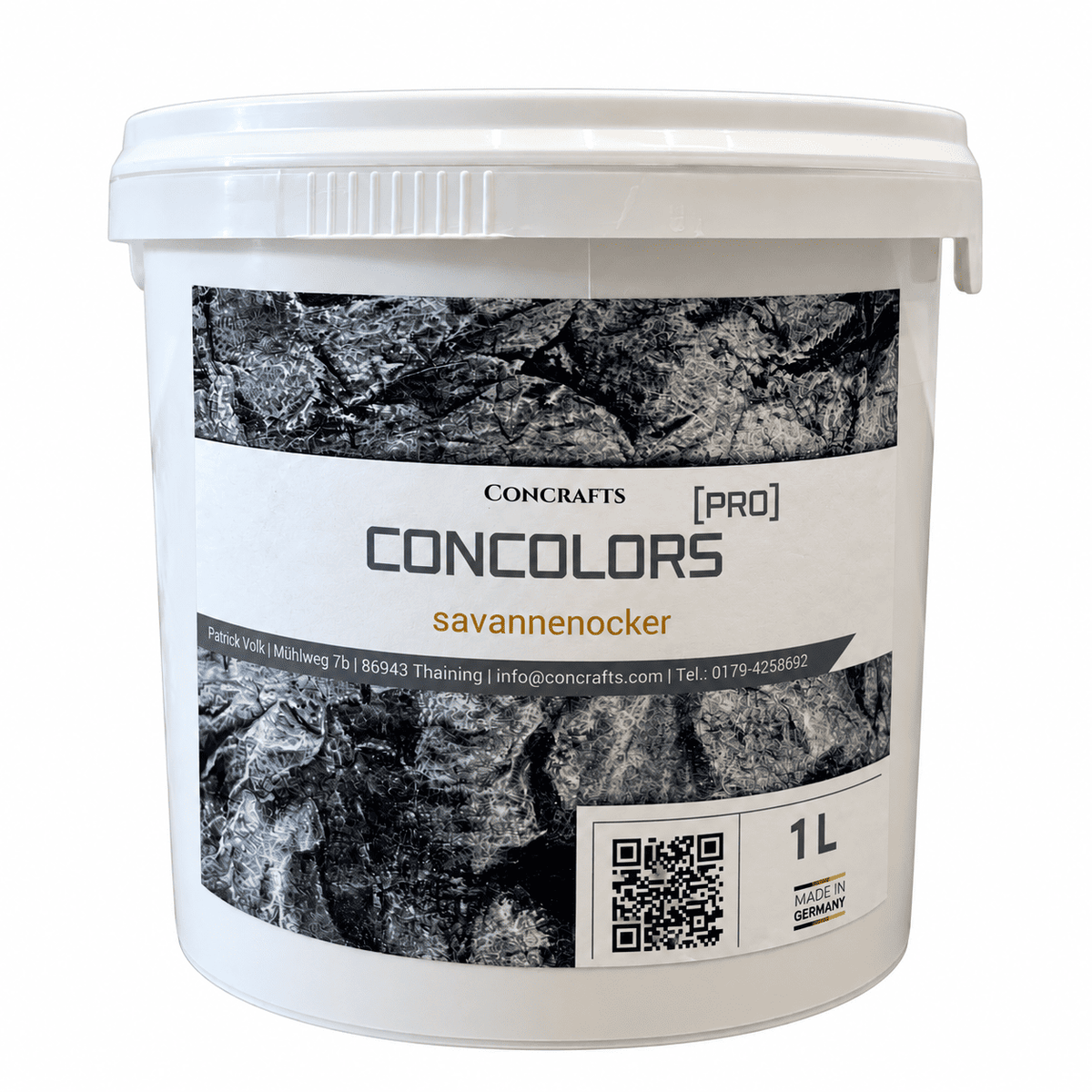 Concrafts Concolors Savannenocker 1 L Farbe für realistische Stein- und Felsgestaltung.