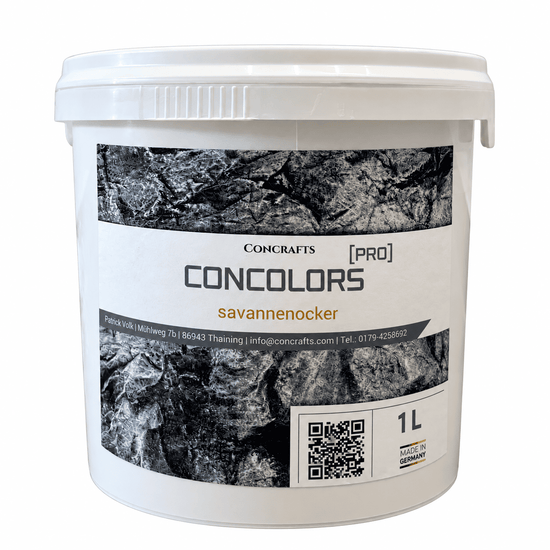 Concrafts Concolors Savannenocker 1 L Farbe für realistische Stein- und Felsgestaltung.