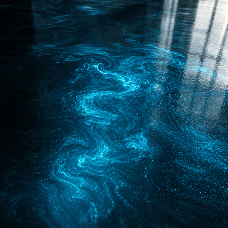Tiefblauer Boden unter UV-Licht