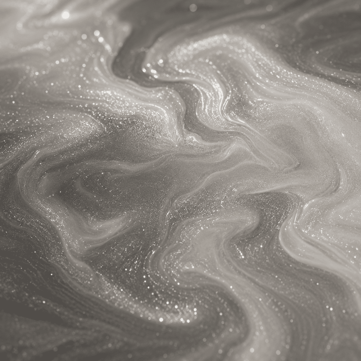 Nahaufnahme von Fine Silk UV Metallic-Epoxidharz mit edler Seidenoptik, eleganter Marmorstruktur, feinem Perleffekt, seidigem Schimmer und faszinierender Tiefenwirkung.