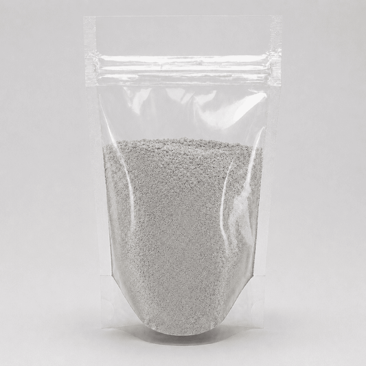 Weißes Pulver in durchsichtiger Plastik Verpackung