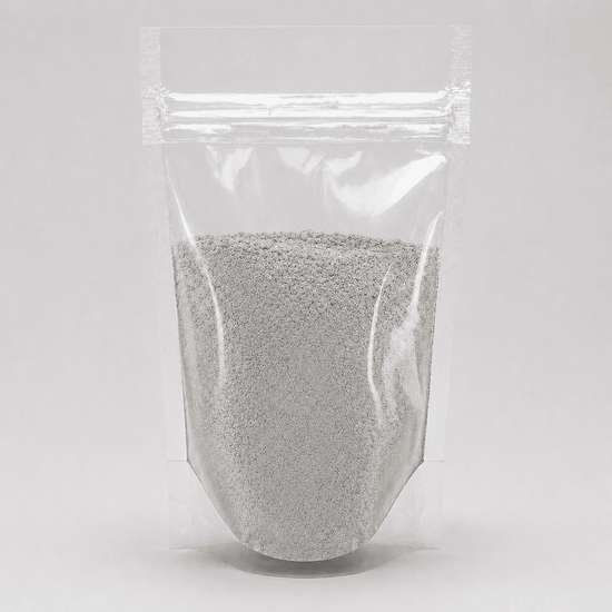 Weißes Pulver in durchsichtiger Plastik Verpackung