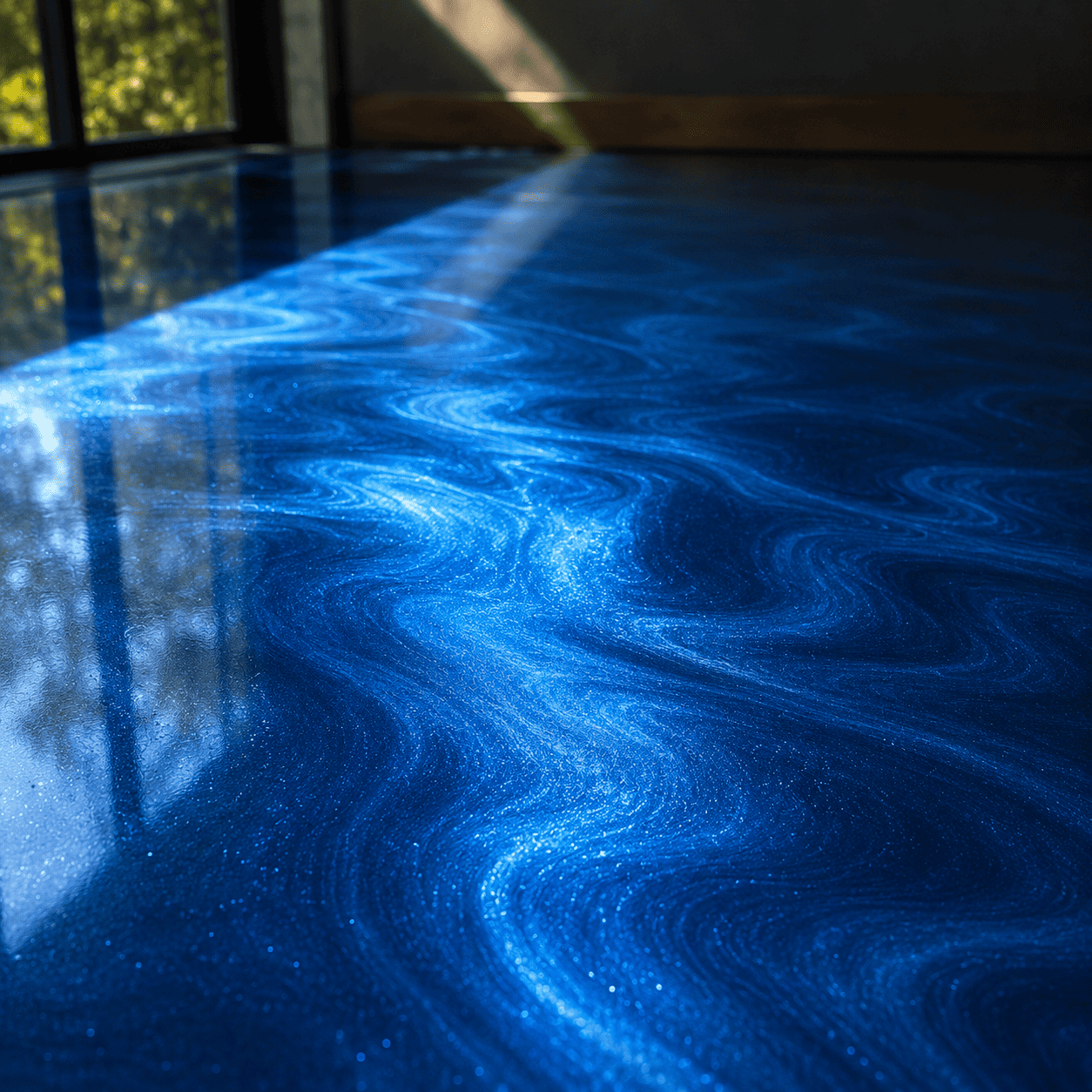 Blau Boden unter UV-Licht