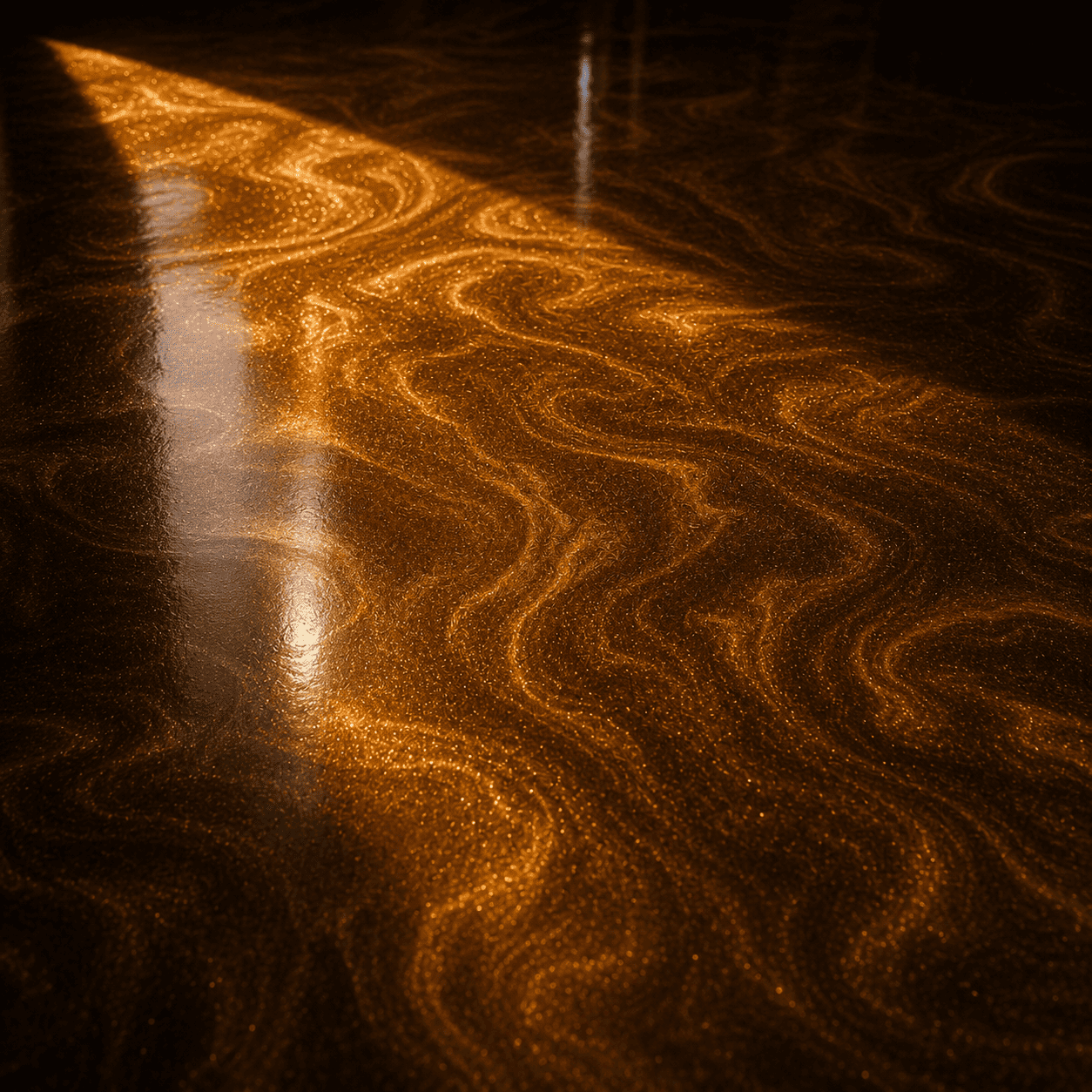 Orange Goldener Boden unter UV-Licht