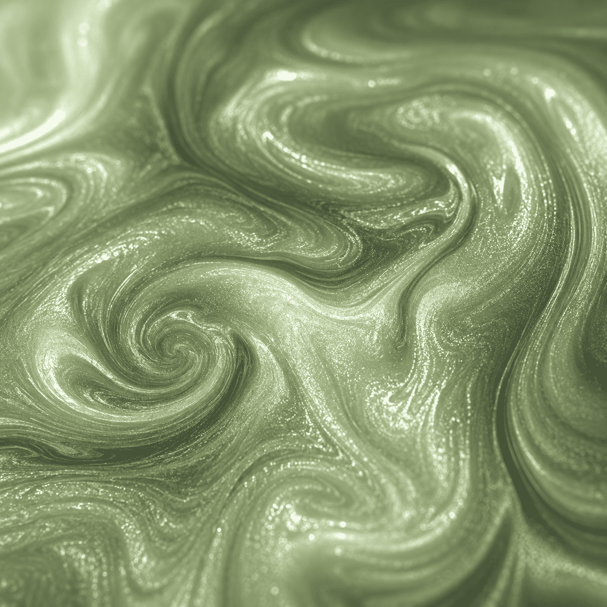 Hellgrünes Metallic-Epoxidharz mit sanfter Marmorstruktur, dezentem Perlglanz, seidiger Tiefenwirkung und eleganter Natursteinoptik.