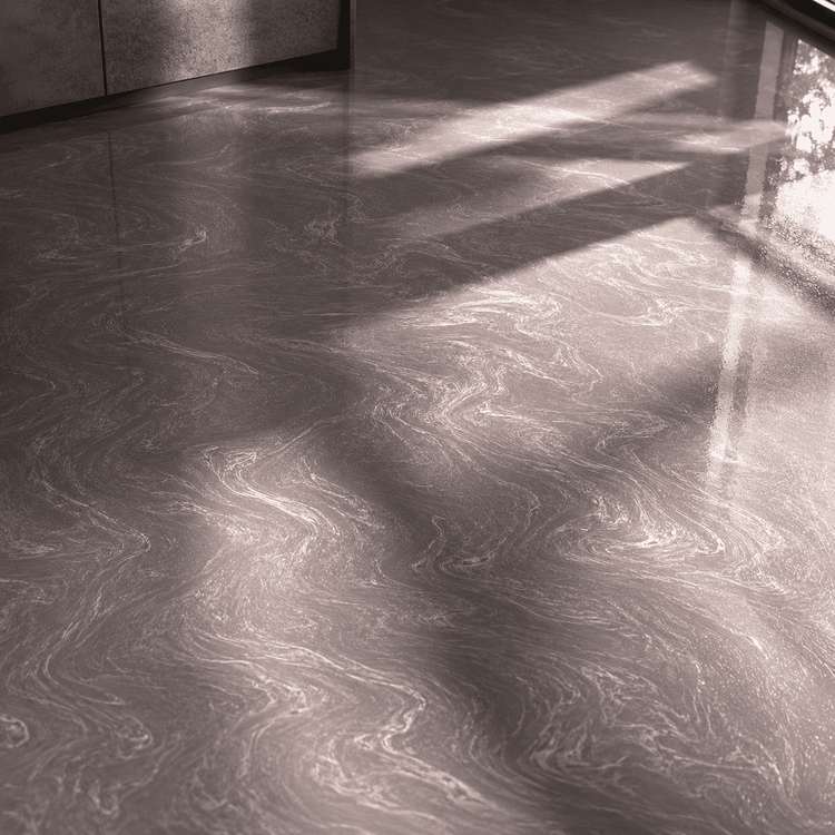 Silberner Boden unter UV-Licht
