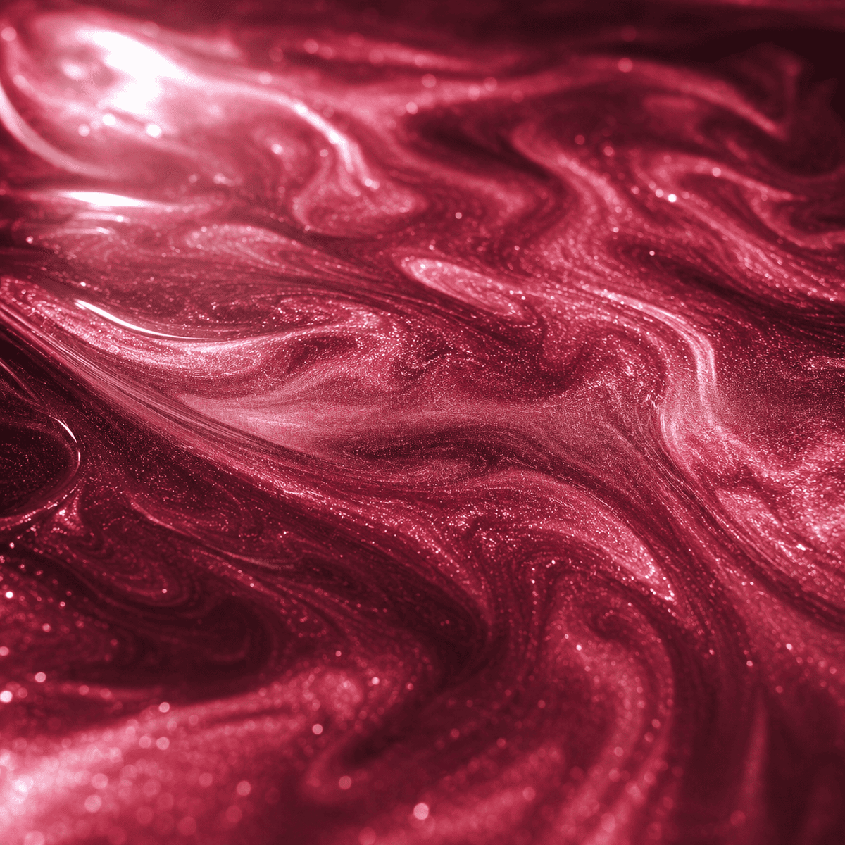 Nahaufnahme von mauvefarbenem Metallic-Epoxidharz mit luxuriöser Marmorstruktur, intensivem Perleffekt, brillantem Schimmer und faszinierender Tiefenwirkung.
