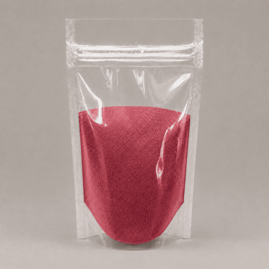 Mauve Pulver in durchsichtiger Plastik Verpackung