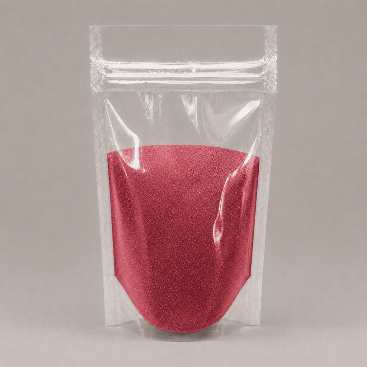 Mauve Pulver in durchsichtiger Plastik Verpackung