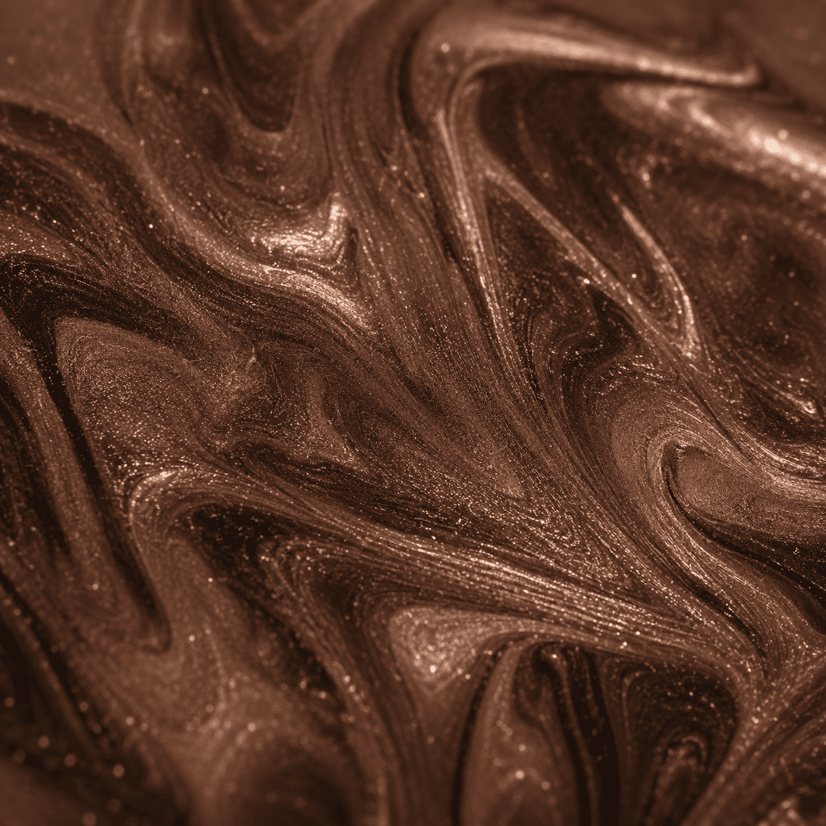 Nahaufnahme von Mud Brown UV Metallic-Epoxidharz mit warmer Naturstein-Optik, luxuriöser Marmorstruktur, edlem Perleffekt, seidigem Schimmer und faszinierender Tiefenwirkung.