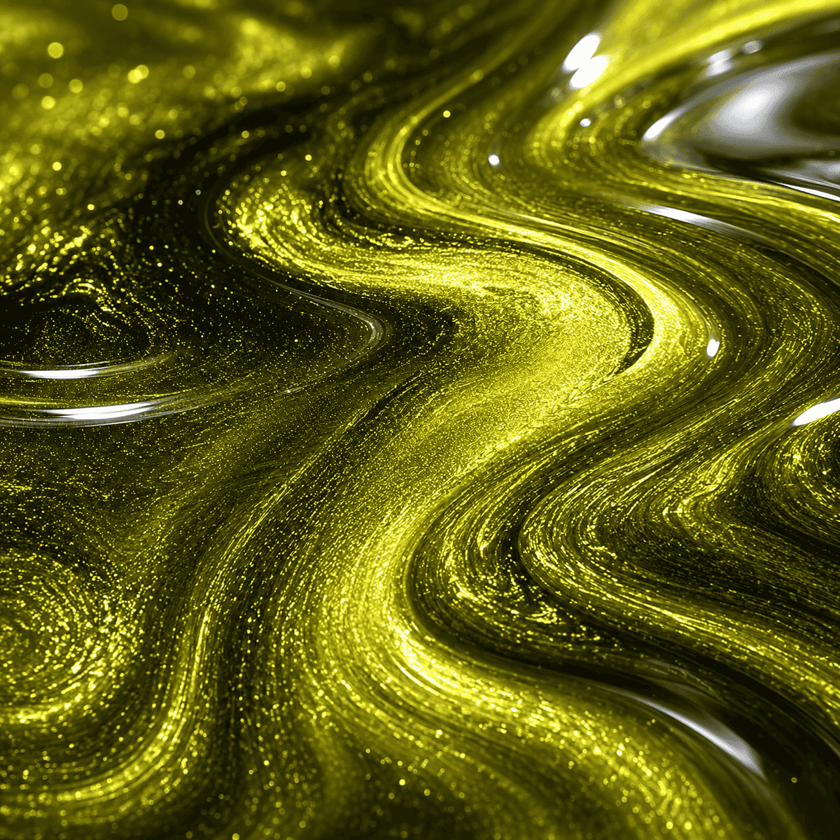 Olivegrünes Metallic-Epoxidharz mit glänzender Marmorstruktur