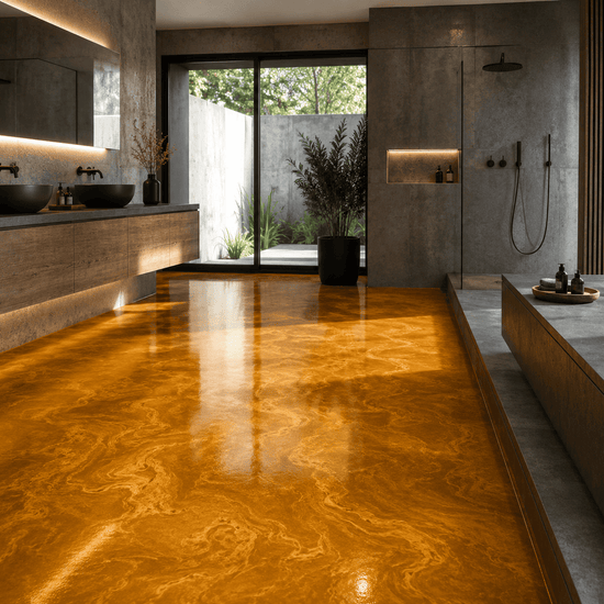 Olympic Goldenes Badezimmer mit Dusche
