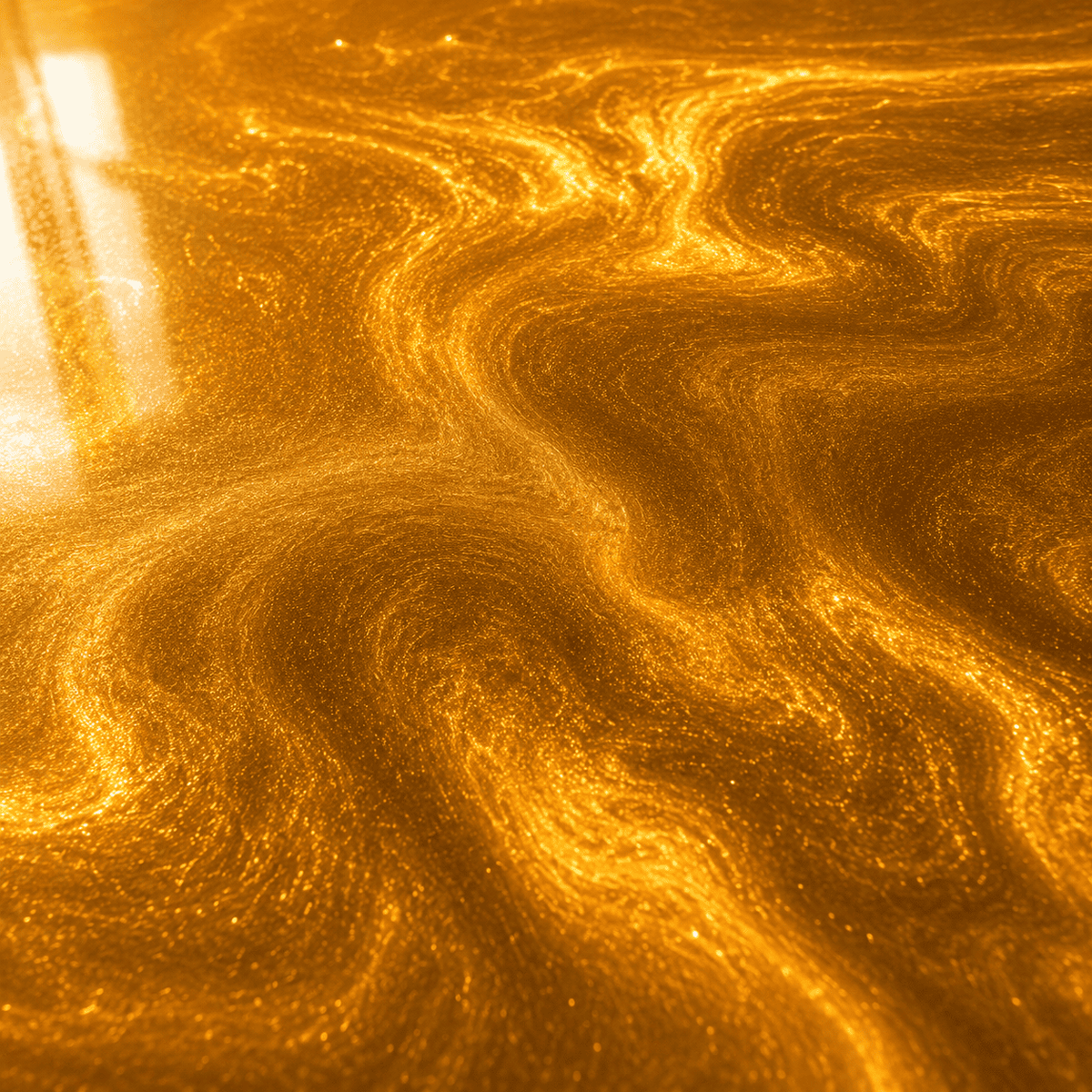 Olympic-Gold Metallic-Epoxidharz mit intensiver Marmorstruktur, leuchtendem Goldschimmer und eindrucksvoller Tiefenwirkung.