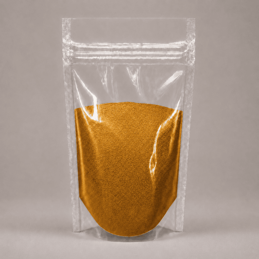 Olympic Goldenes Pulver in durchsichtiger Plastik Verpackung