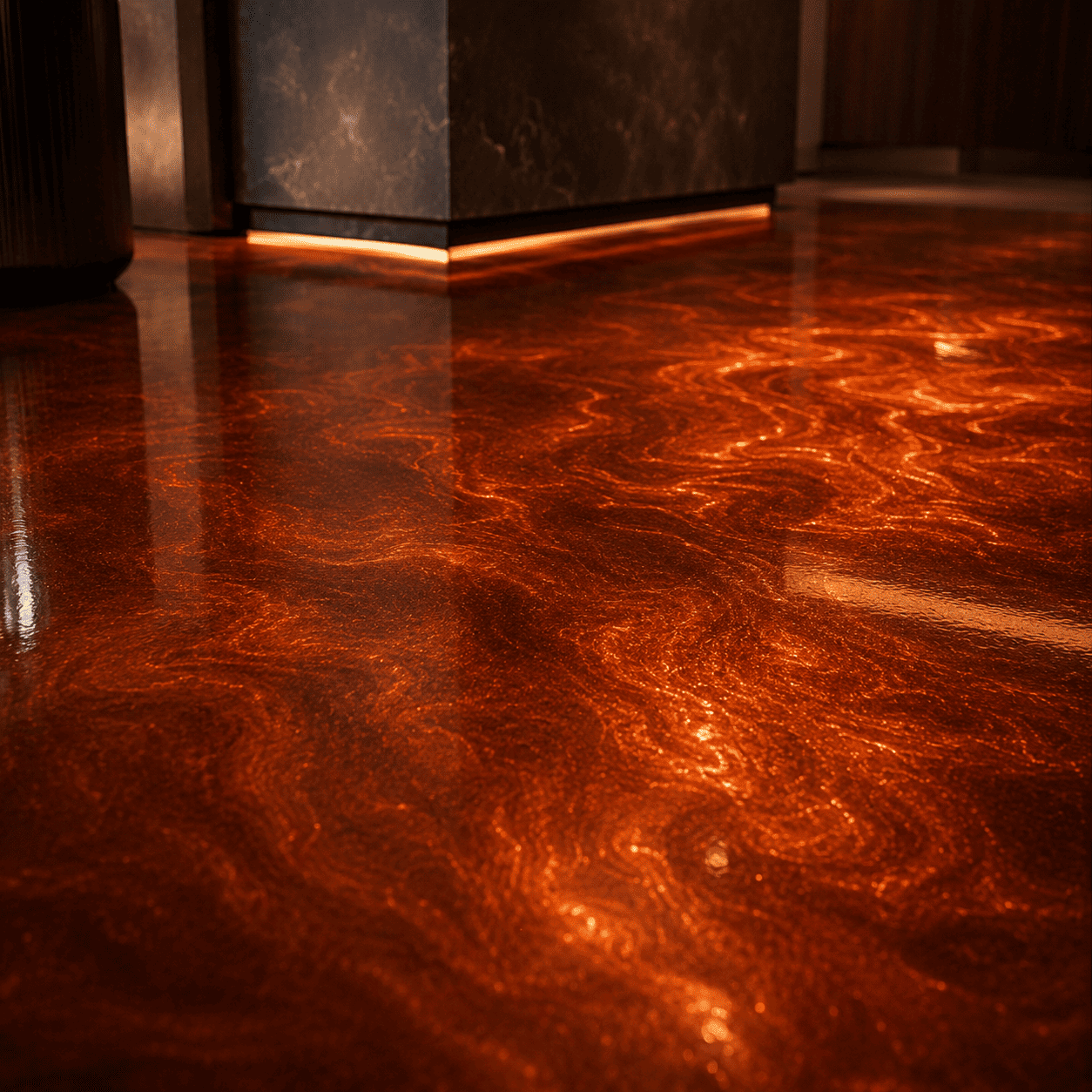 Orangener Boden unter UV-Licht