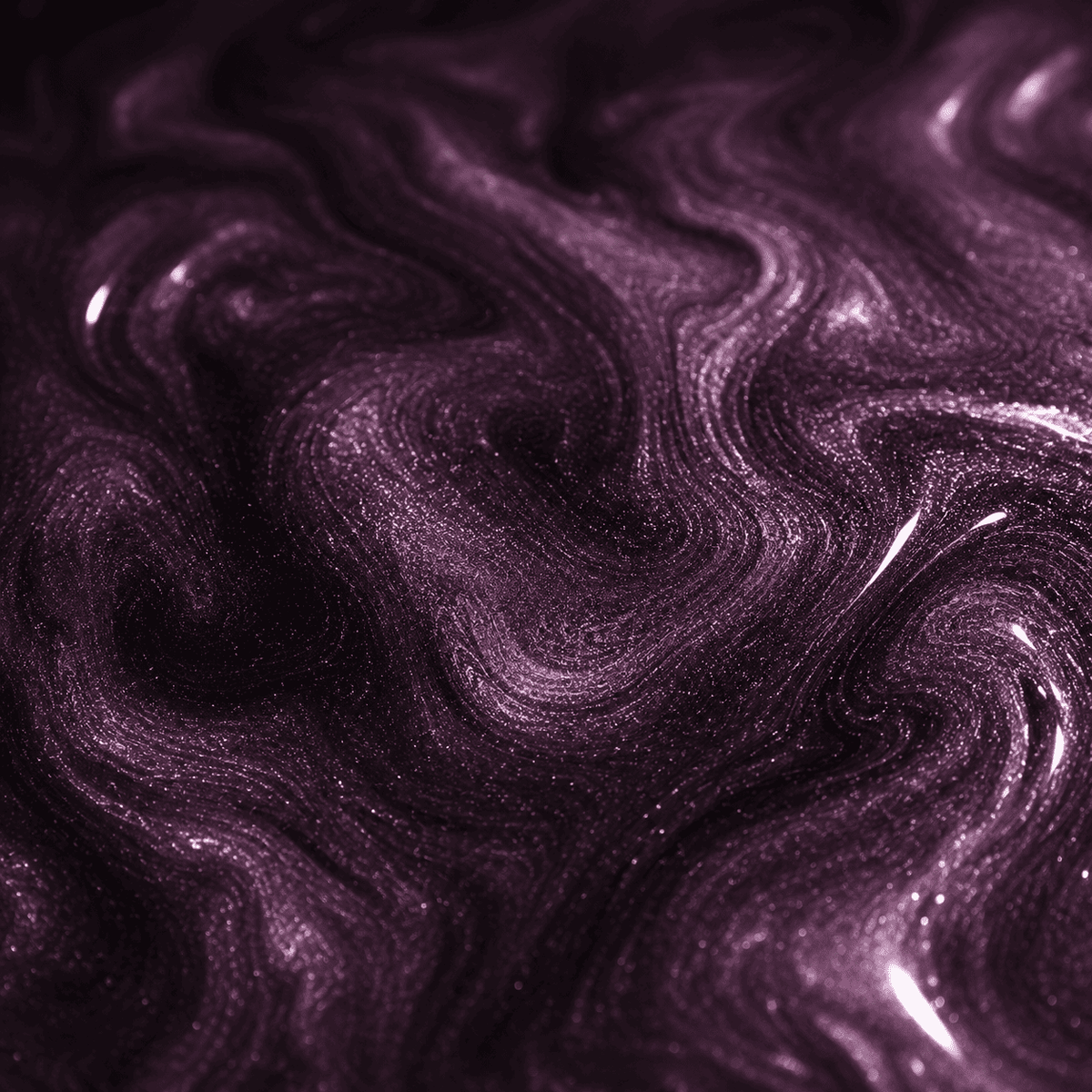 Nahaufnahme von Purple Rain UV Metallic-Epoxidharz mit luxuriöser Marmorstruktur, intensivem Perleffekt, brillantem Schimmer und faszinierender Tiefenwirkung.