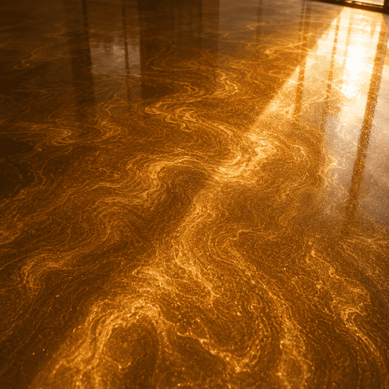 Goldener Boden unter UV-Licht