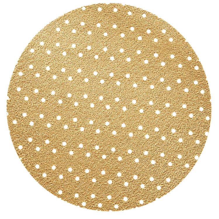 Rundes 150-mm-Schleifpapier mit Mehrloch-Lochbild für Exzenterschleifer – ermöglicht eine optimale Staubabsaugung, hohe Schleifleistung und ein gleichmäßiges Schleifbild auf Holz, Lack, Spachtel und anderen Oberflächen.