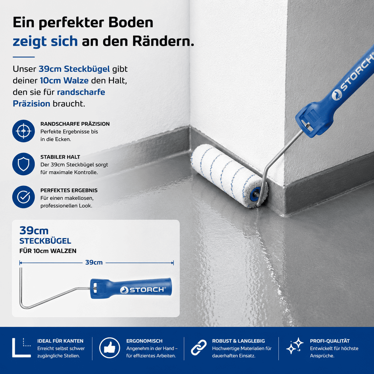 39 cm Steckbügel für präzises Auftragen von Epoxidharz an Kanten