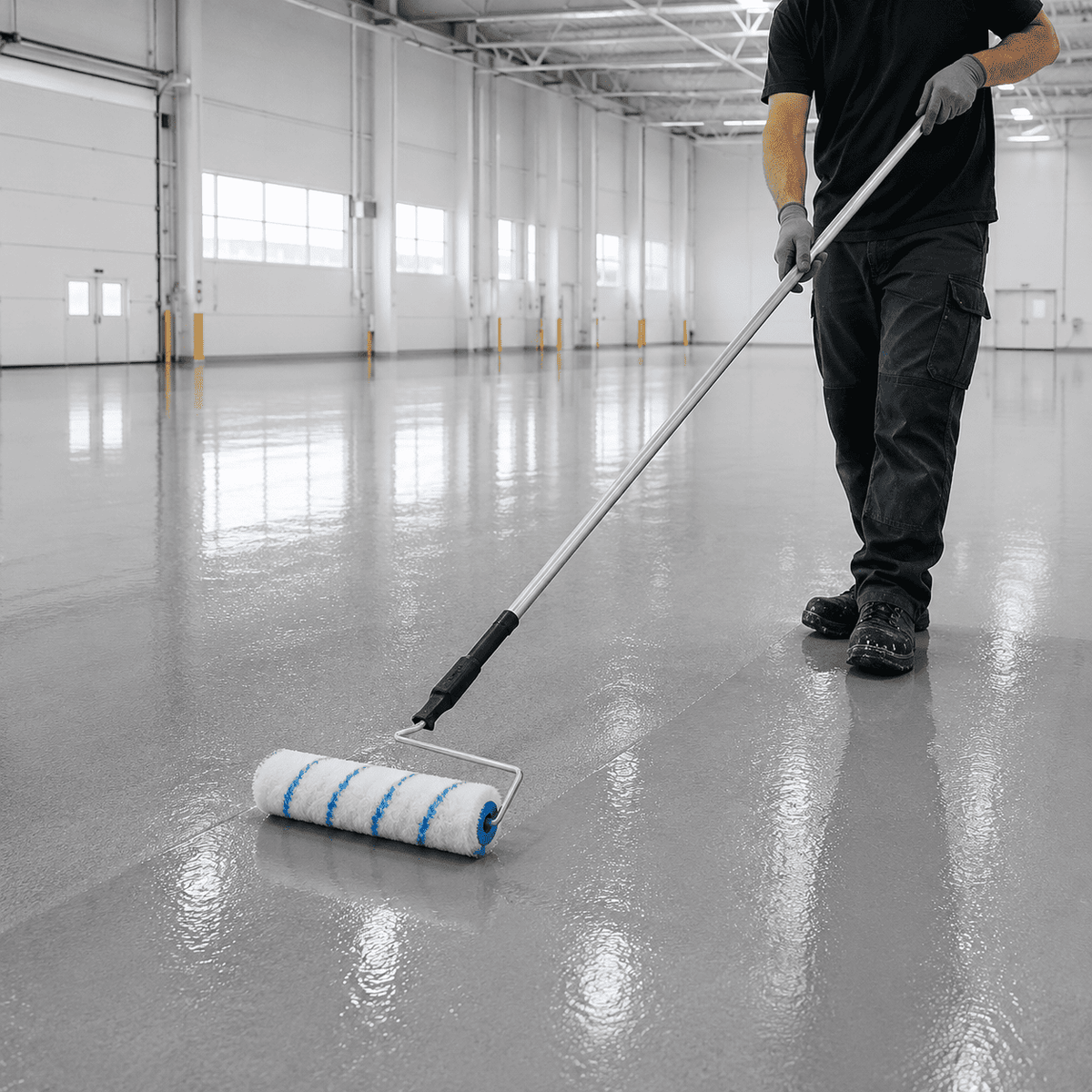25 cm Farbwalze zum gleichmäßigen Auftragen von Epoxidharz-Beschichtungen