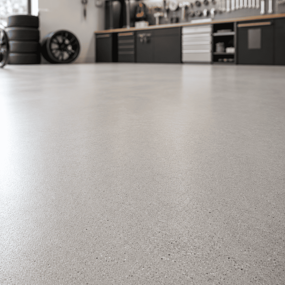 Matter Epoxidharz Top Coat für pflegeleichten Werkstattboden