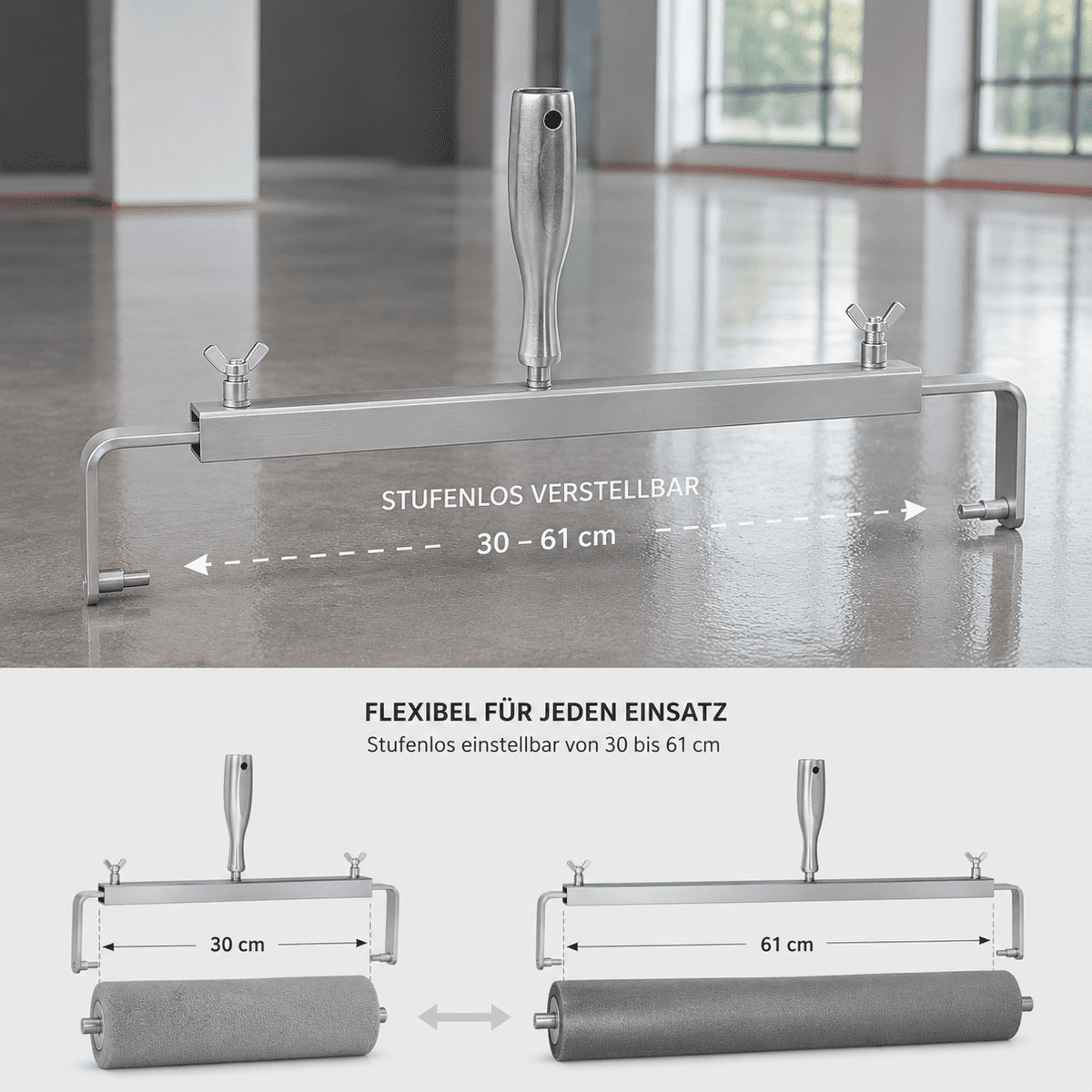 Verstellbarer Entlüftungsroller für Epoxidharz-Böden von 30 bis 61 cm