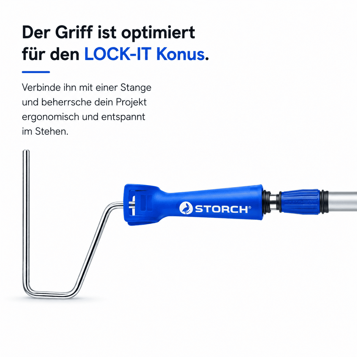 Profi-Bügel mit LOCK-IT Konus für ergonomisches Arbeiten mit Epoxidharz-Walzen