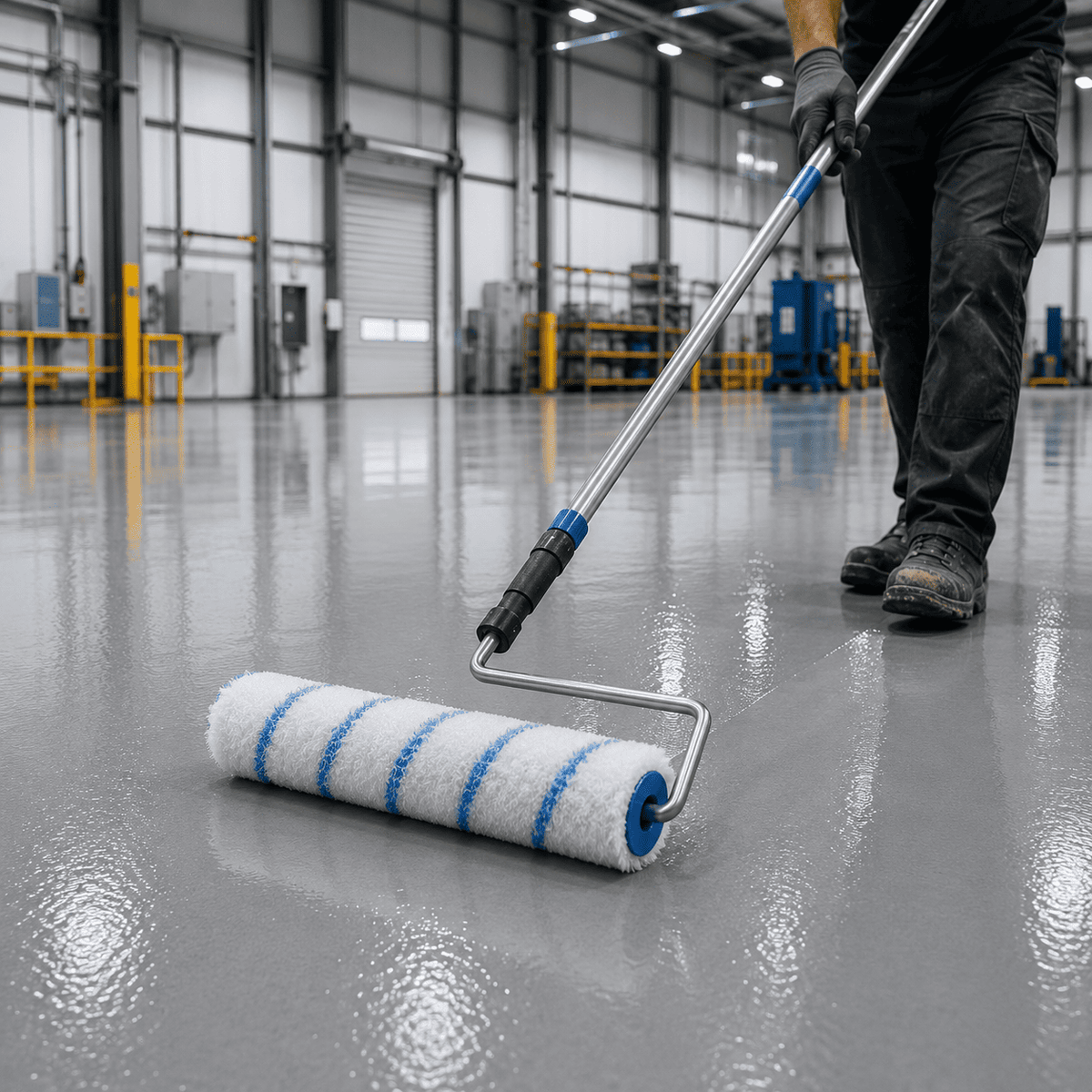 25 cm Farbwalze mit Teleskopstange für gleichmäßiges Auftragen von Epoxidharz-Beschichtung