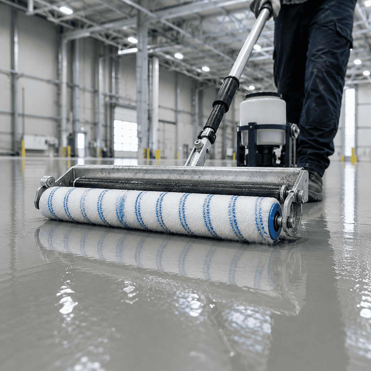 40 cm Farbwalze mit Rakel zum gleichmäßigen Auftragen von Epoxidharz-Beschichtung