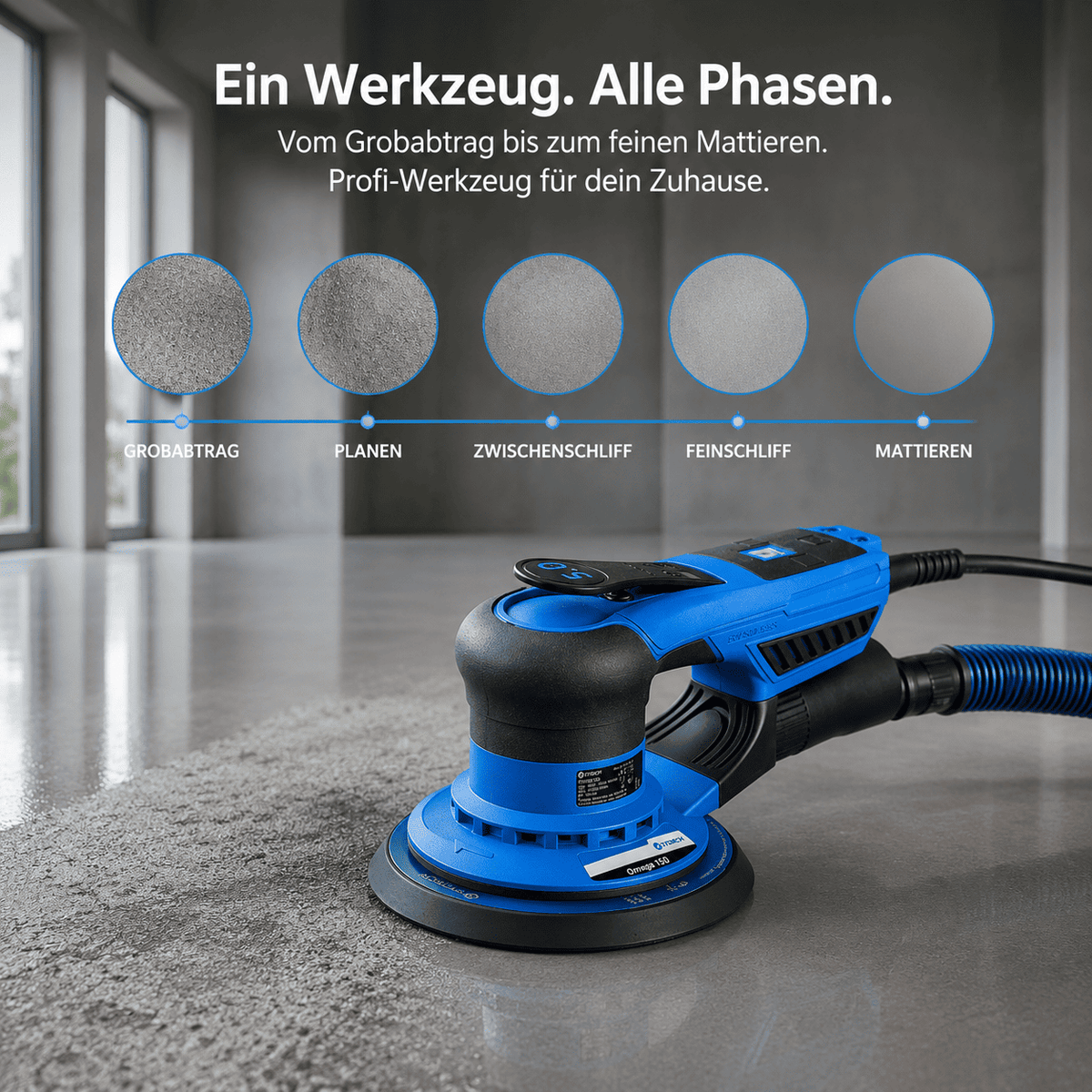 Exzenterschleifer für alle Schleifphasen von Epoxidharz-Böden
