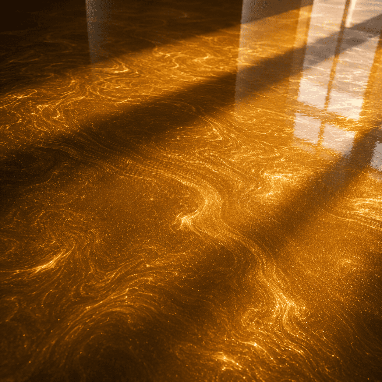 Goldener Boden unter UV-Licht