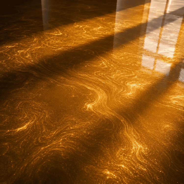 Goldener Boden unter UV-Licht