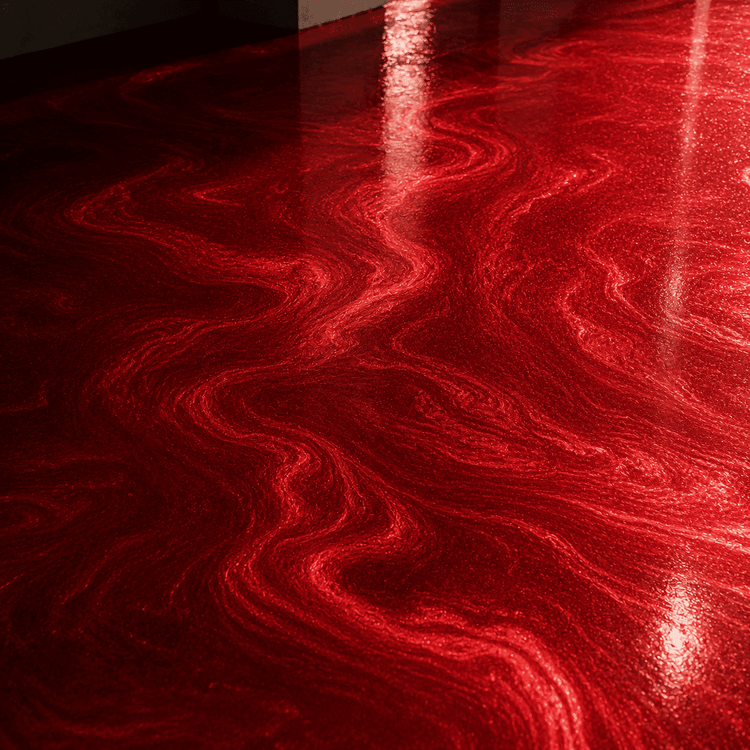 Roter Boden unter UV-Licht