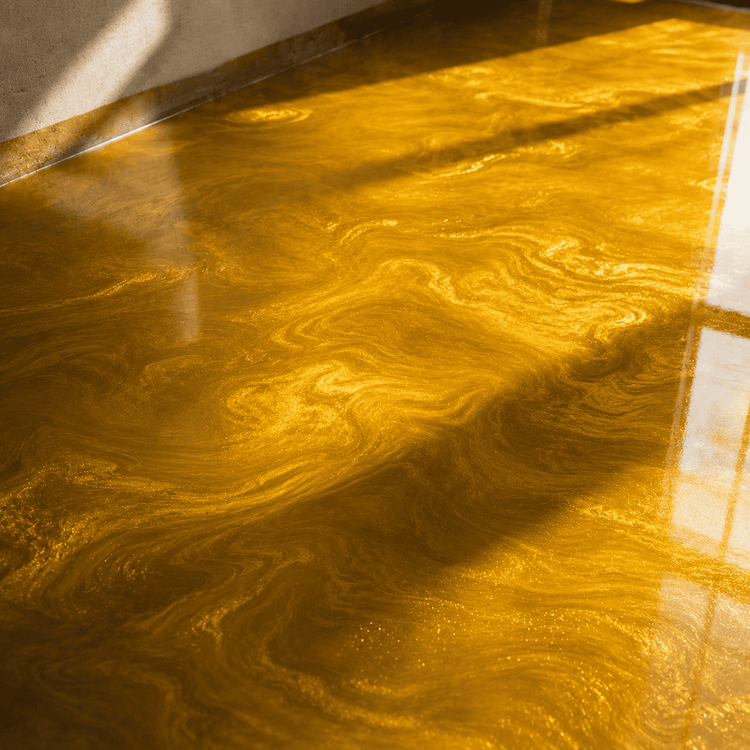 Gelber Boden unter UV-Licht
