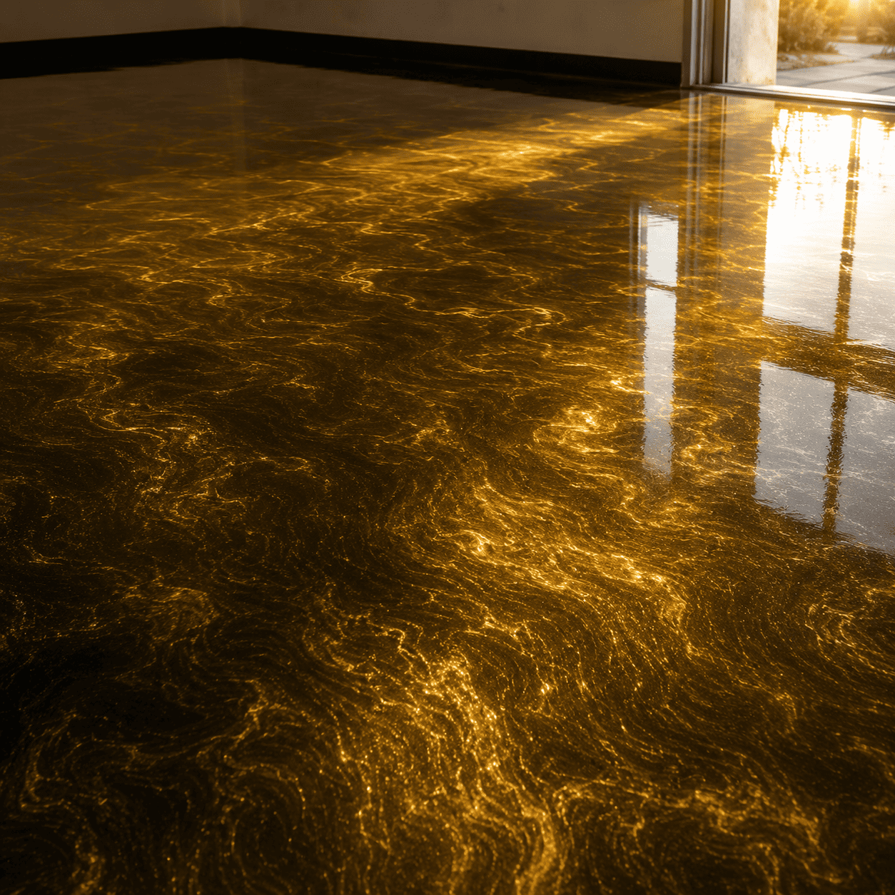 Gelber Boden unter UV-Licht